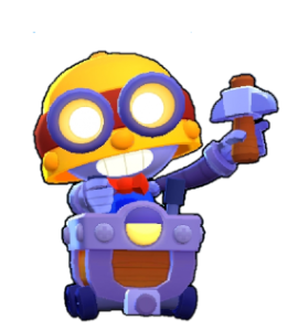 imagen del personaje, robot minero en un carro